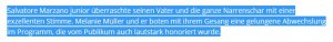 Salvatore Prinz Presse exzellent